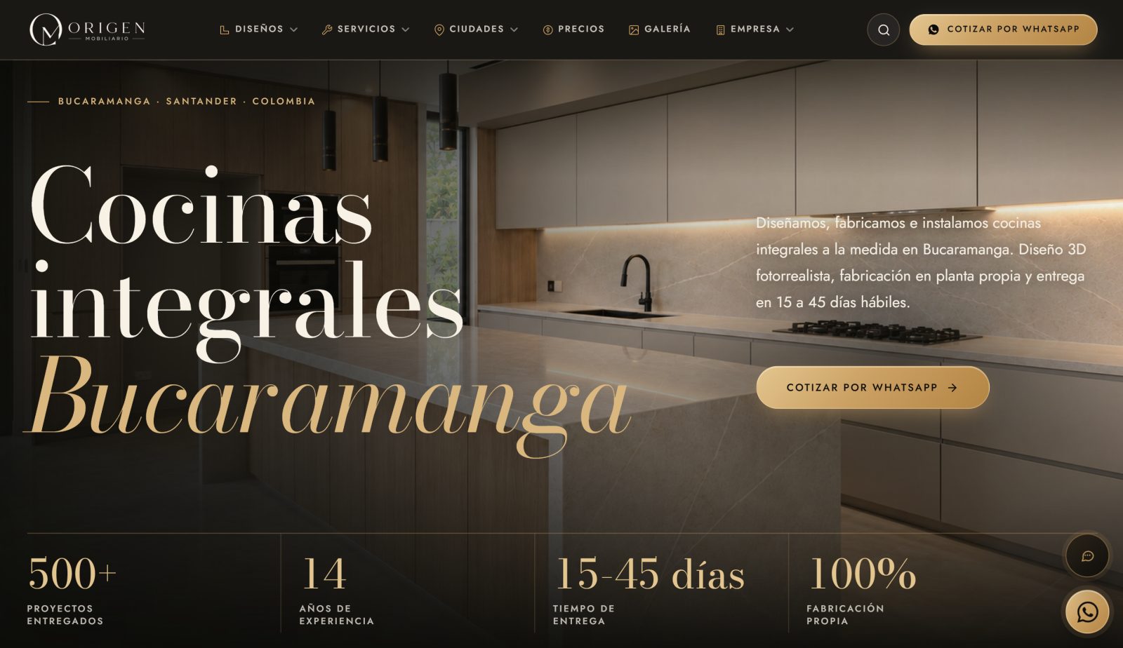 Cocinas Integrales Bucaramanga — de vender por redes a página 1 en Google