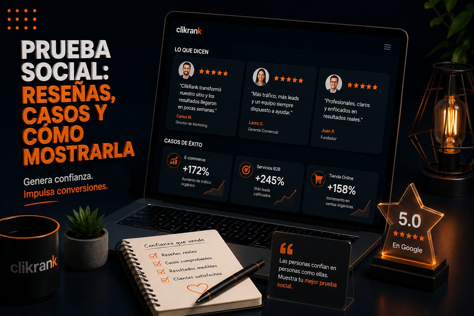 Prueba social: reseñas, casos y cómo mostrarla