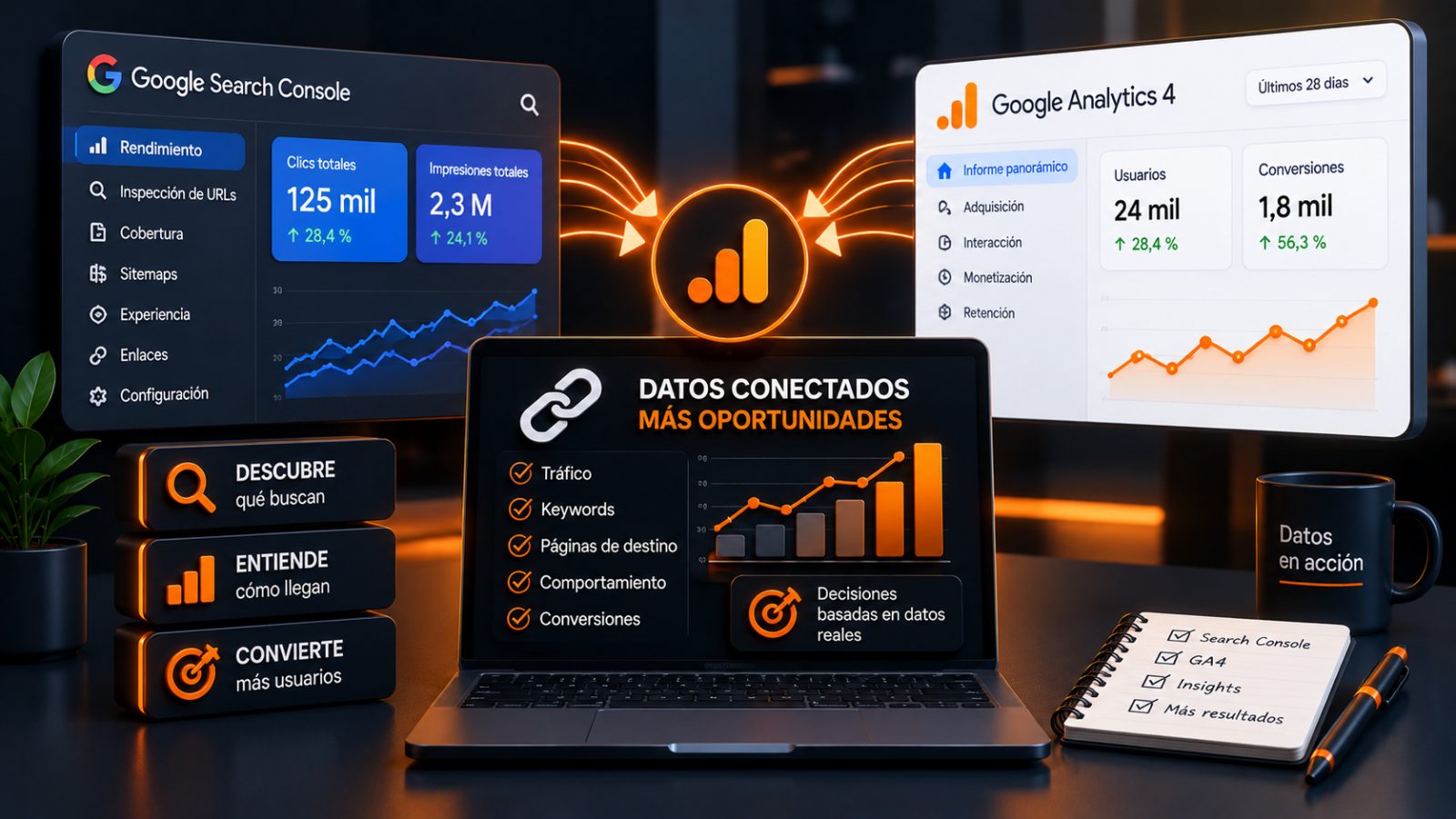 Cómo cruzar datos de Search Console y GA4